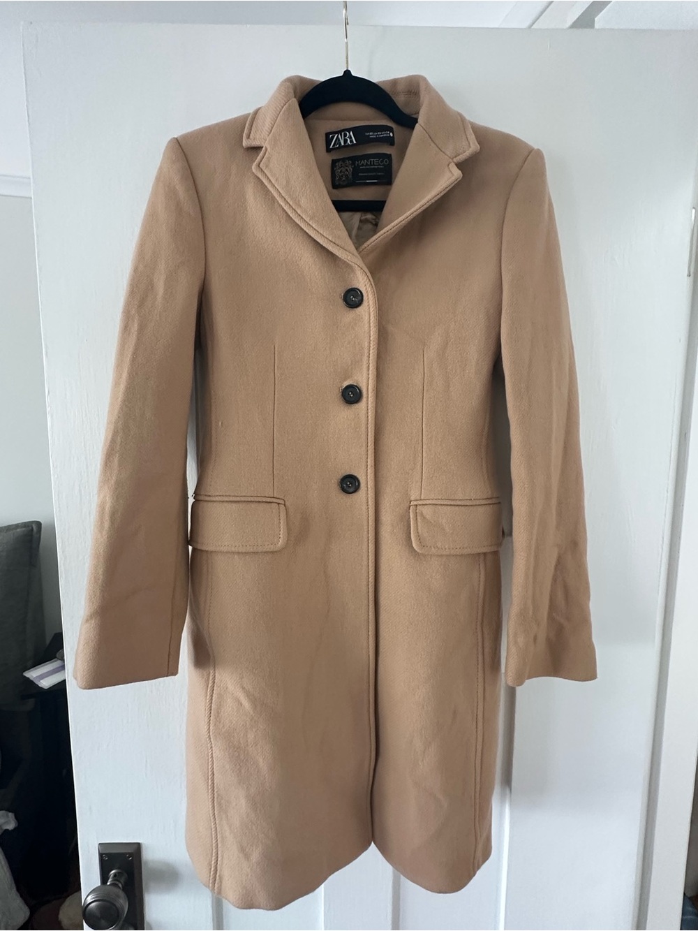 Zara Camel Wool Coat (Manteco Italian Fabric) - Size XS